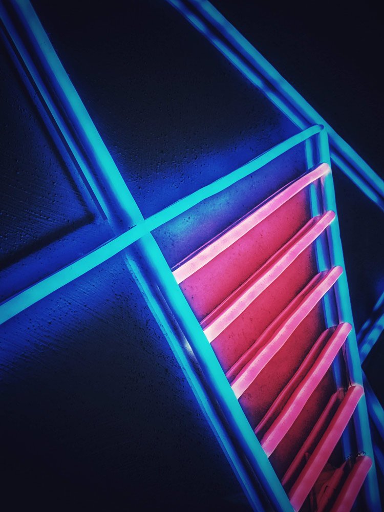 Neon logo at Eighty-Three Brewery in Akron, Ohio